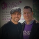 Robbie Doyle pictured with Conor O'Leary from Purple House Cancer Support
